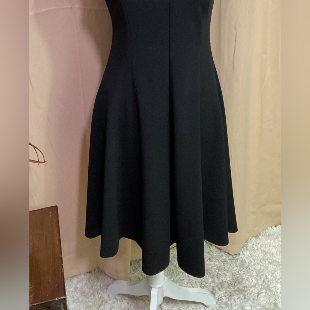Calvin Klein Scuba Crepe A Line Logo Zip Dress - Picture 6 of 14